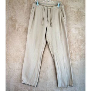 Cubavera Linen‎ Blend Drawstring Pants Mens Large Beige Relaxed Fit Beach Boho
